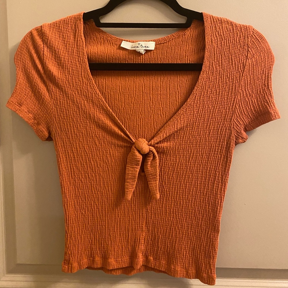 Cute tie crop top